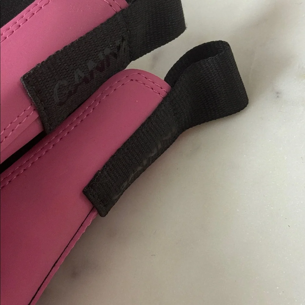 Ganni Women Retro City Pink Black Rubber Chelsea Boots